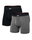 SAXX Boxershorts Vibe Xtra Soft Comfort Boxer Brief Fly schwarz/grau Herren - 2 Stück